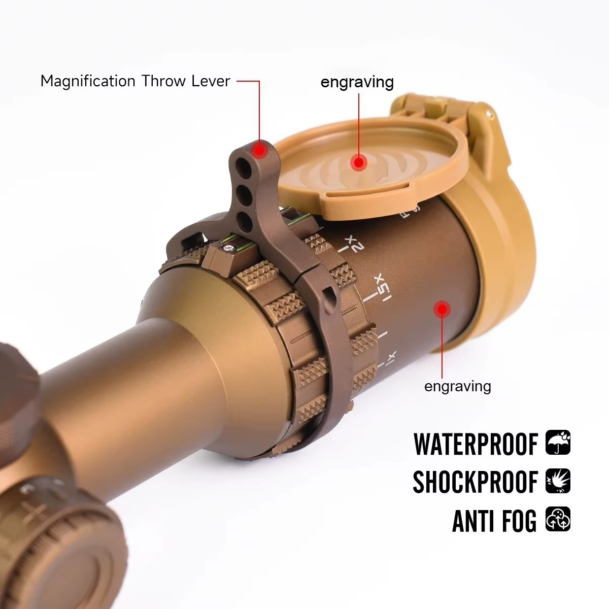 DWLR6 Mira telescópica táctica FFP retícula iluminada