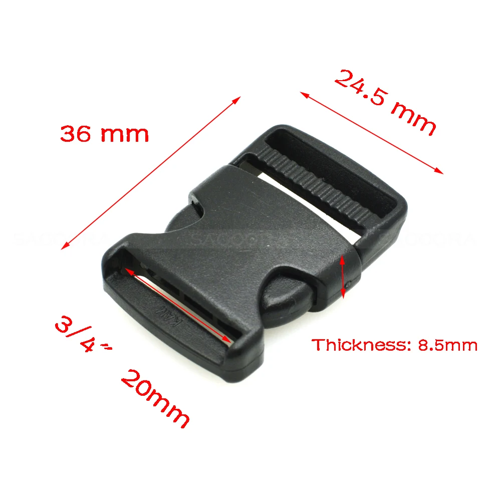 Hebilla plástica arqueada para correas de mochila y bolsa outdoor - imagen 4