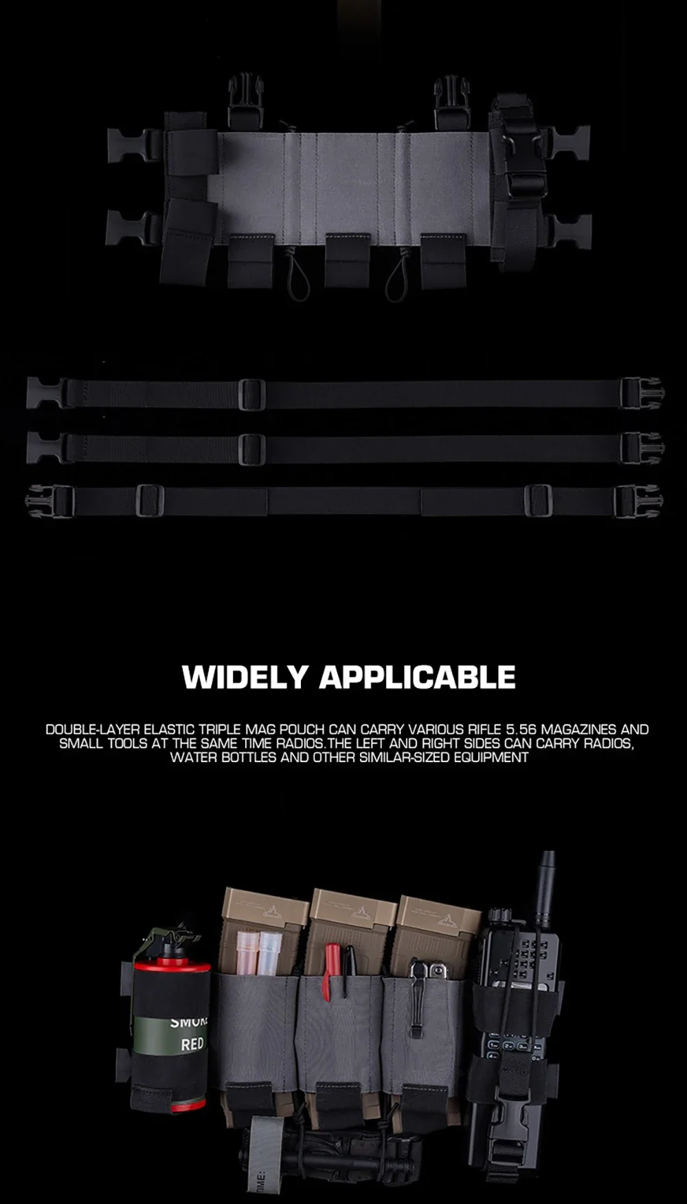 Compartimento para radio en el chest rig