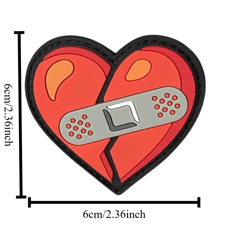 Parche táctico PVC corazón agrietado – Para moral en mochila