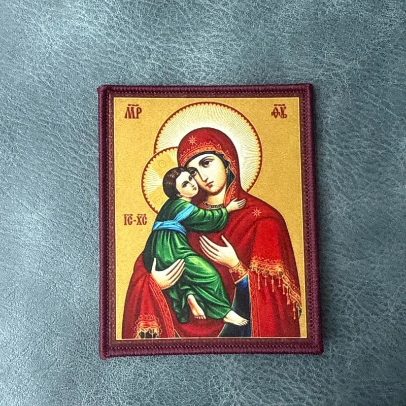 Parche táctico Virgen María ortodoxa impreso gancho y bucle - imagen 2