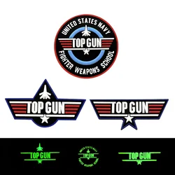Parche táctico PVC 3D Top Gun luminoso nocturno para mochila
