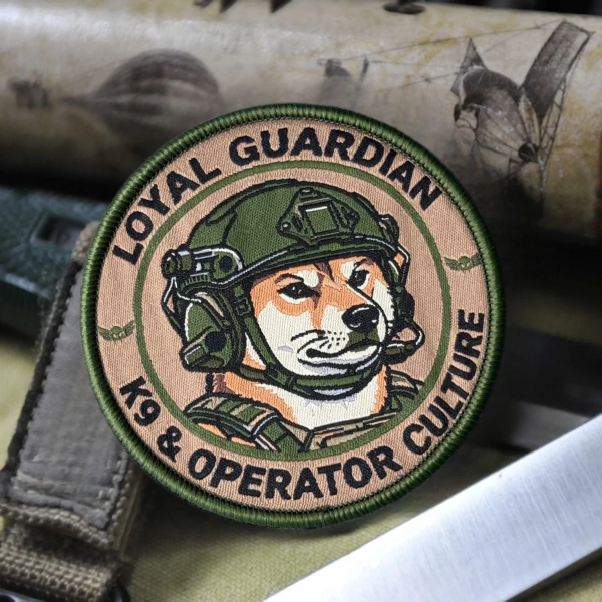 Parche K9 OPERATOR aplicado en equipamiento