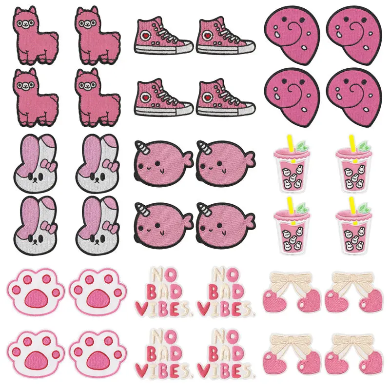 Parche termoadhesivo alpaca, pata de gato y conejo bordados - imagen 3