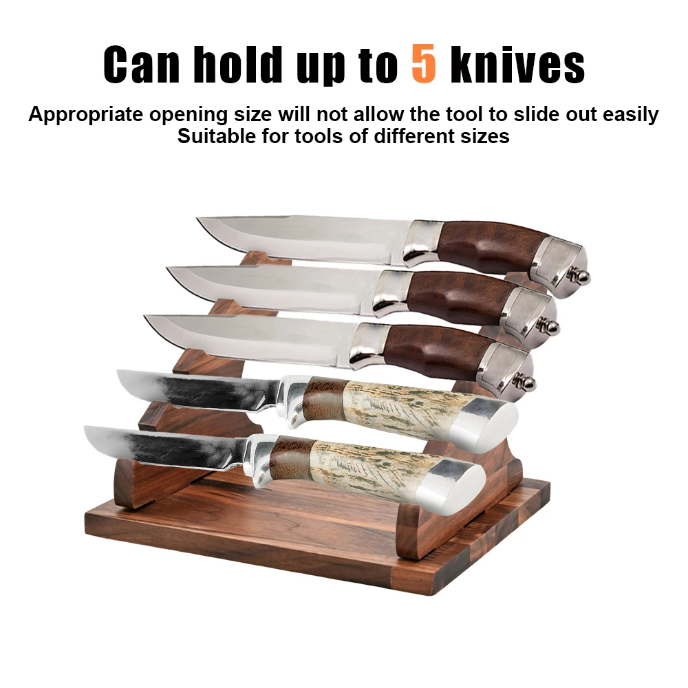Soporte de cuchillos de madera multinivel para cocina y caza - imagen 2