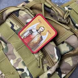 Parche táctico impreso San Miguel Arcángel con velcro gancho-bucle