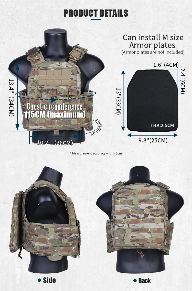 Chaleco Táctico Emersongear CPC vista frontal