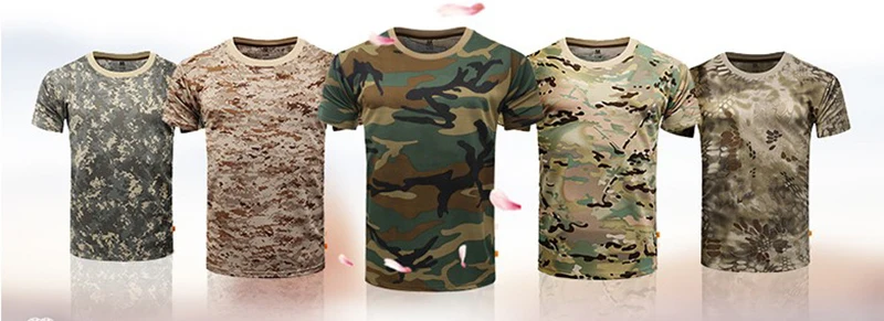Camiseta táctica de camuflaje de verano en manga corta