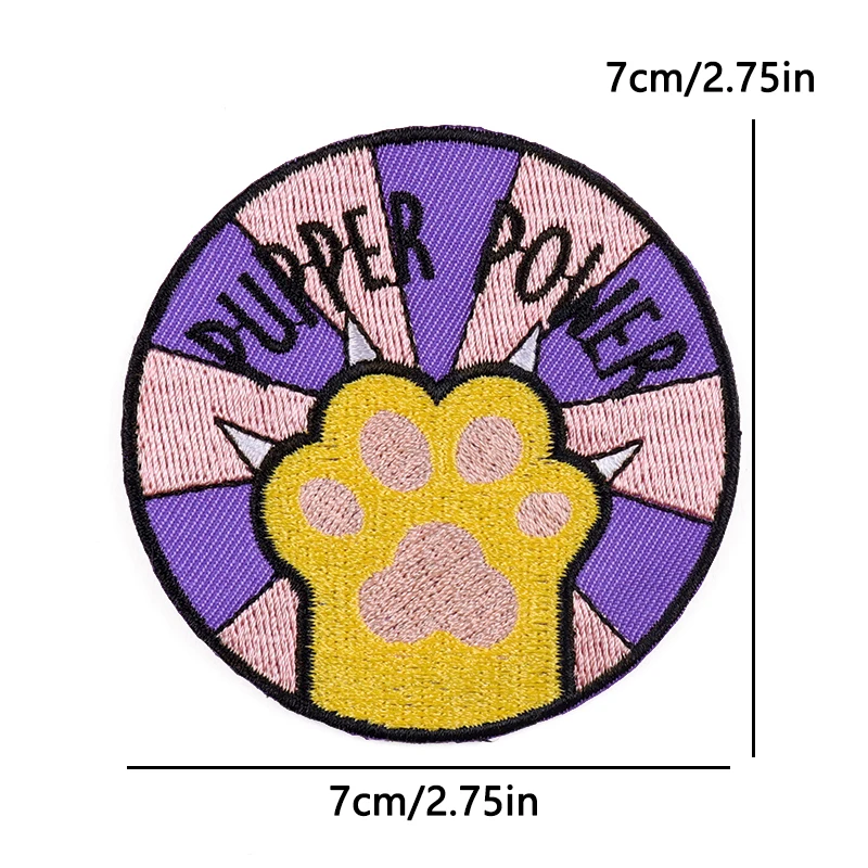 Parches termoadhesivos gato cartoon morado pastel bordados para ropa - imagen 4