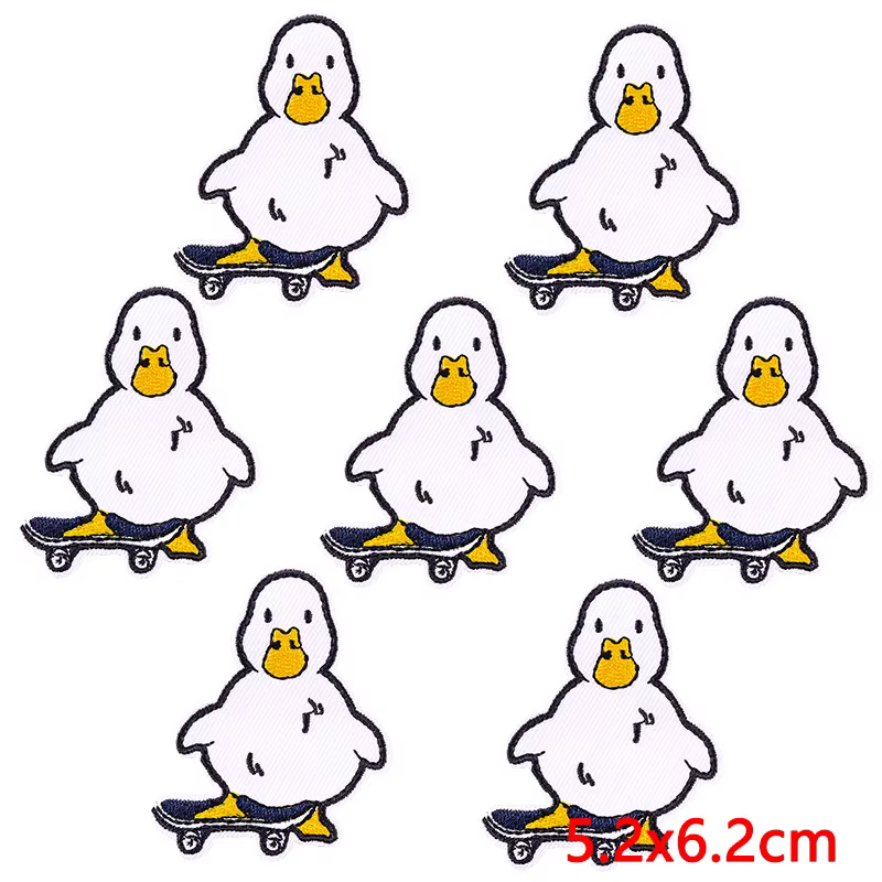 Parche bordado infantil pato gato – Termoadhesivo mochila chaqueta - imagen 3