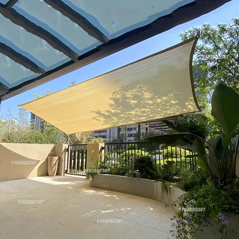 Malla de sombra HDPE beige con protección UV para jardín - imagen 5