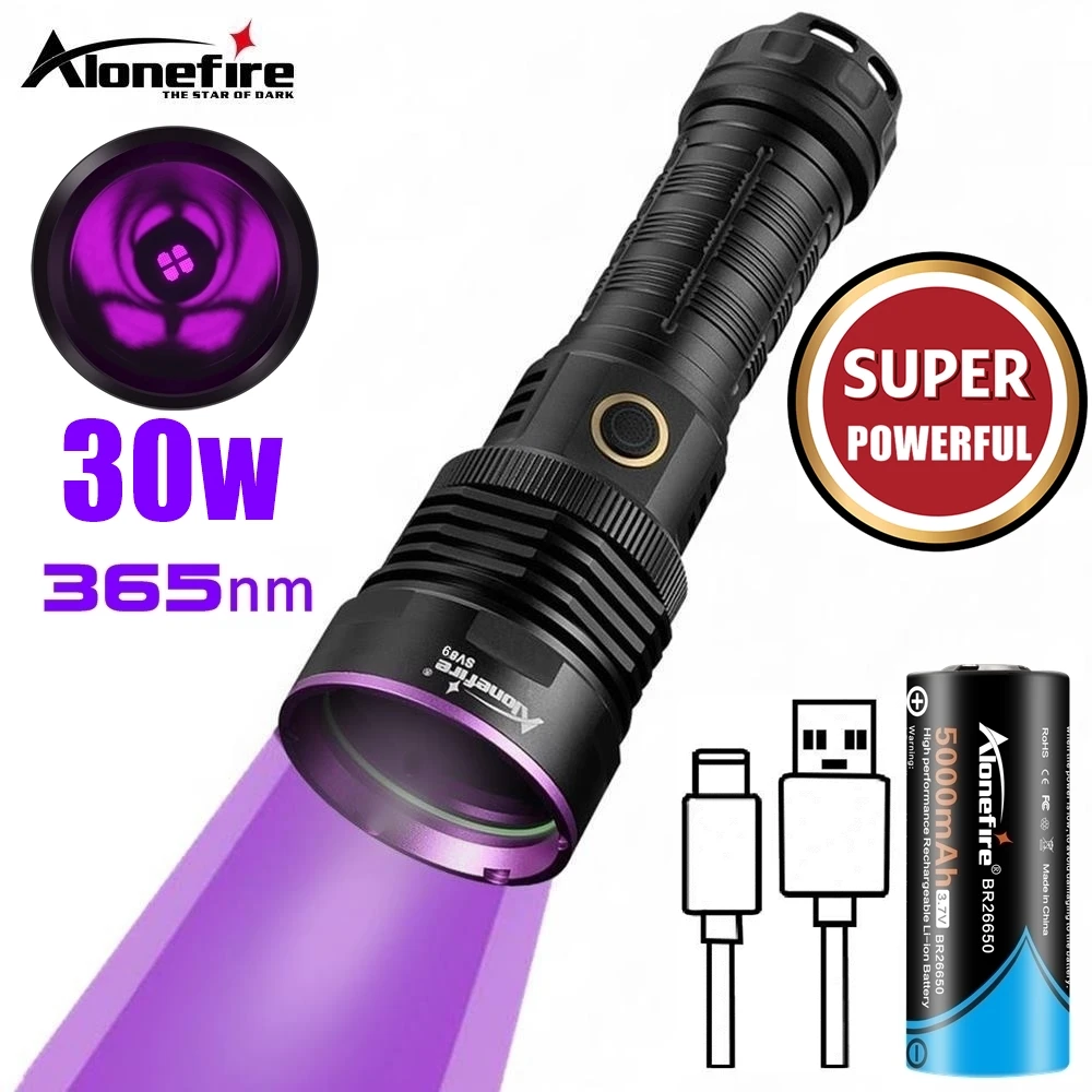 Linterna UV recargable 365 nm luz negra LED para detección - imagen 3