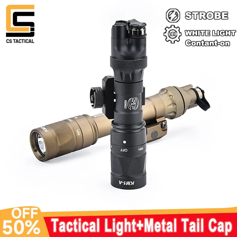Linterna táctica M300W M600W LED blanco estroboscópica Metal