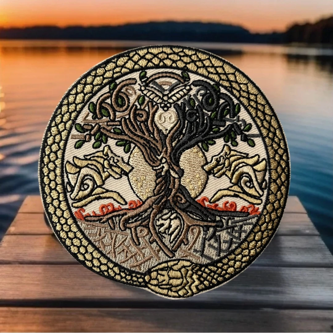 Parche táctico bordado Árbol de la Vida serpiente – Gancho y bucle