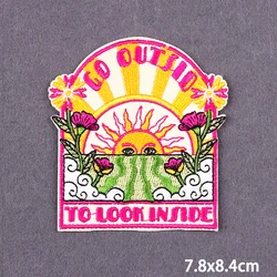 Stay Trippy parches para planchar de paisaje, DIY