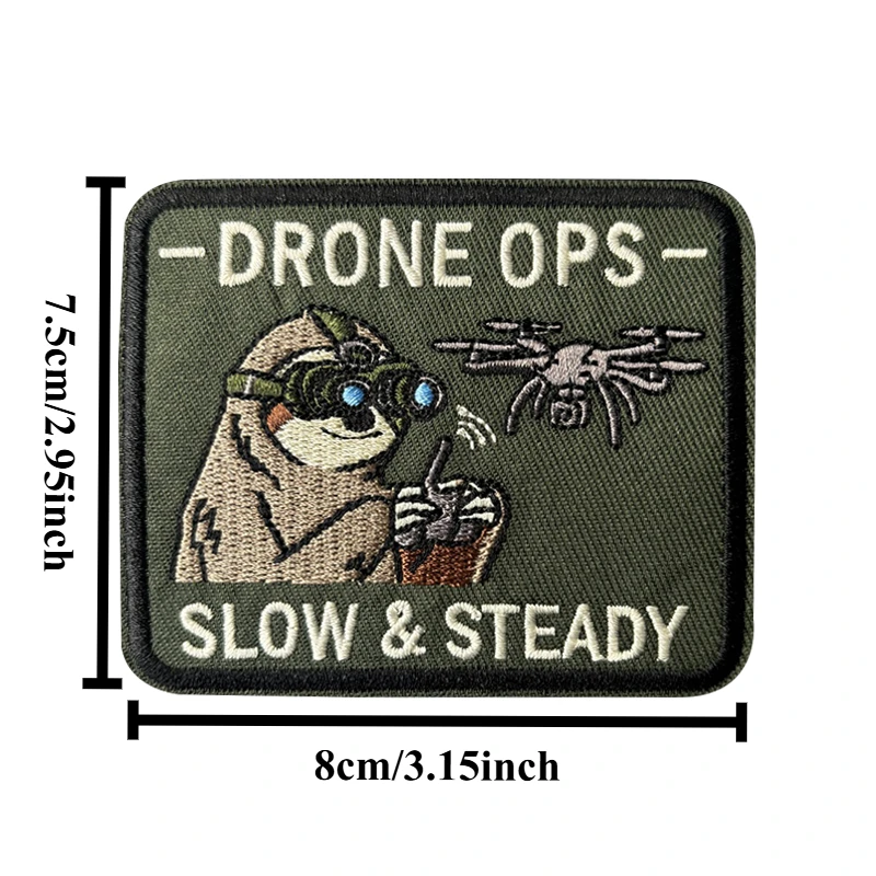 Drone Ops parche táctico militar con velcro perezoso lento y constante - imagen 2