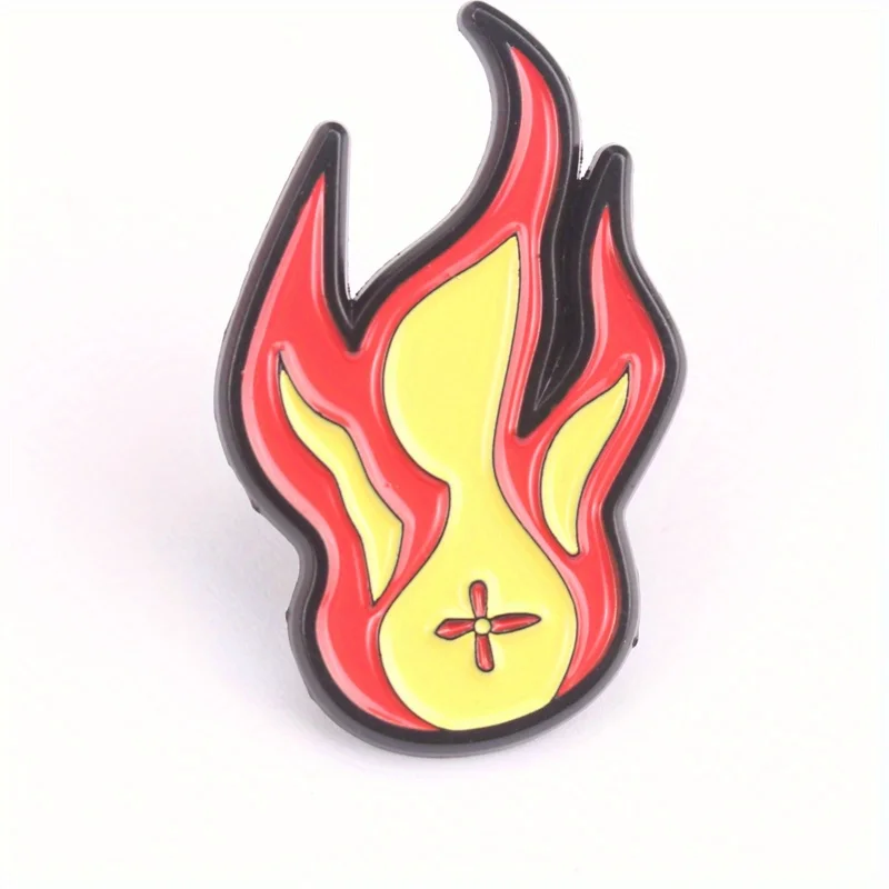 Valor Blazing pin esmaltado primeros auxilios – llama carmesí cruzada