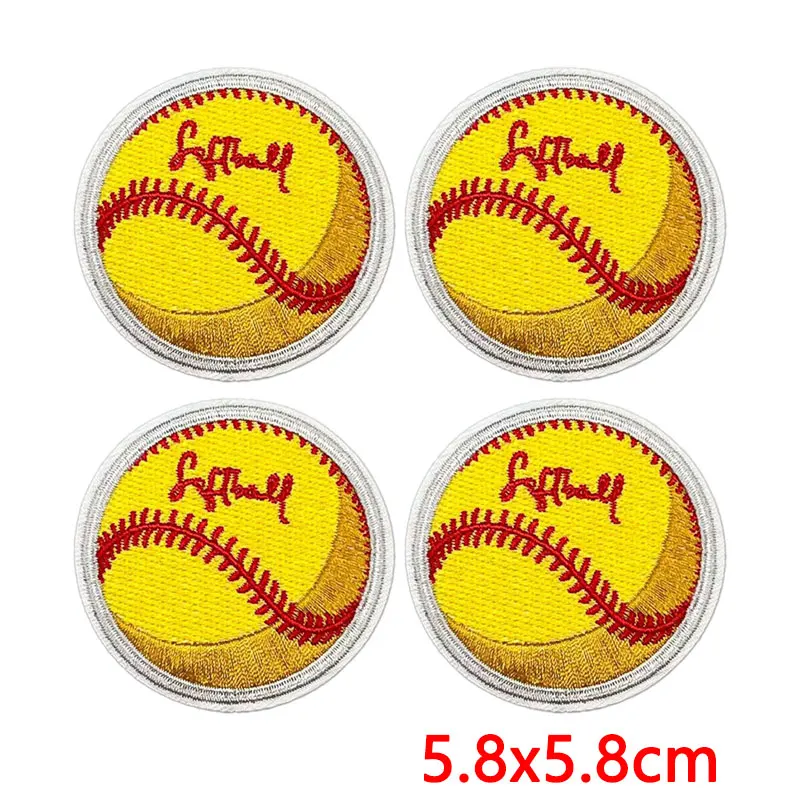 Parche bordado softbol amarillo termoadhesivo para ropa y gorras - imagen 4