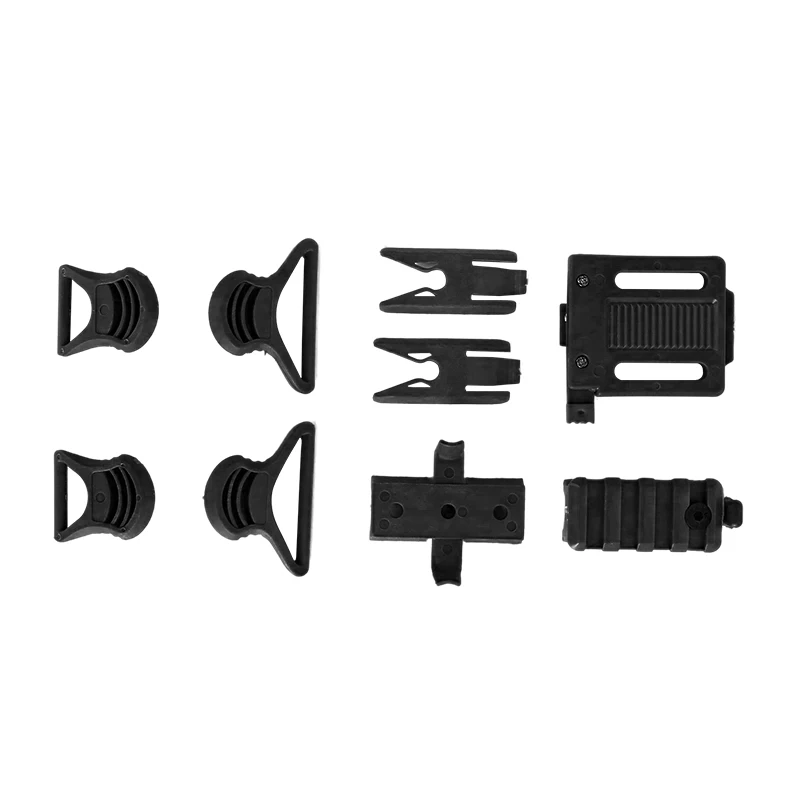 Juego de clips giratorios para casco rápido en color BK/FG