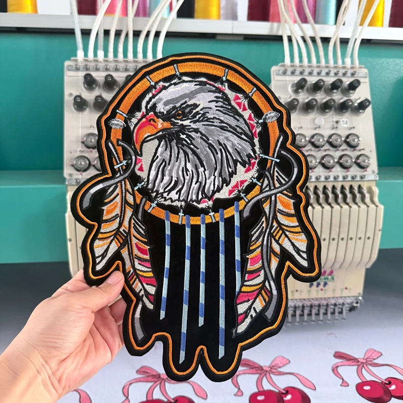 Parche bordado calavera punk para chaleco cuero y chaqueta vaquera