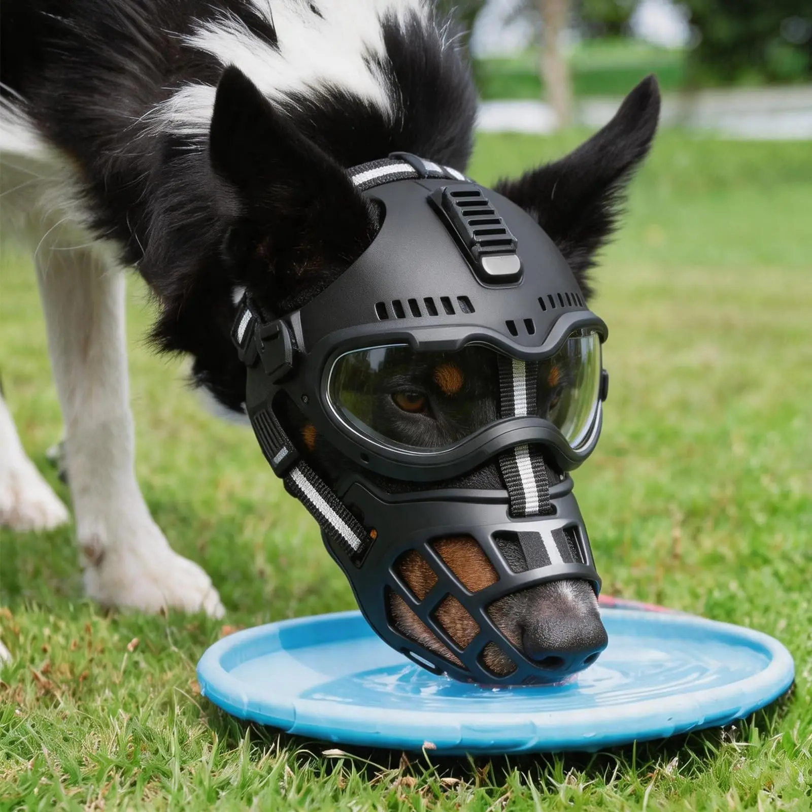 Casco táctico K9 para perros con bozal, ajustable y resistente - imagen 2