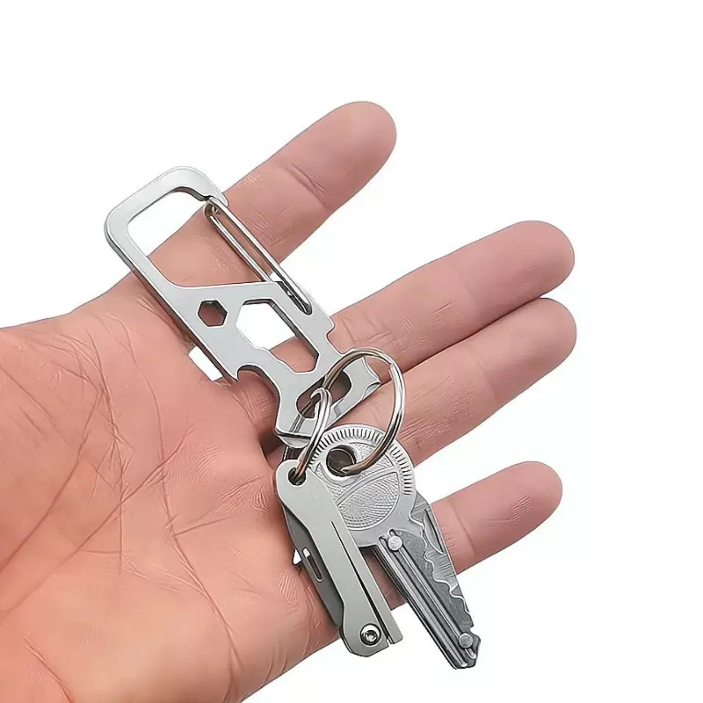Navaja EDC compacta de titanio con llavero multiusos - imagen 4