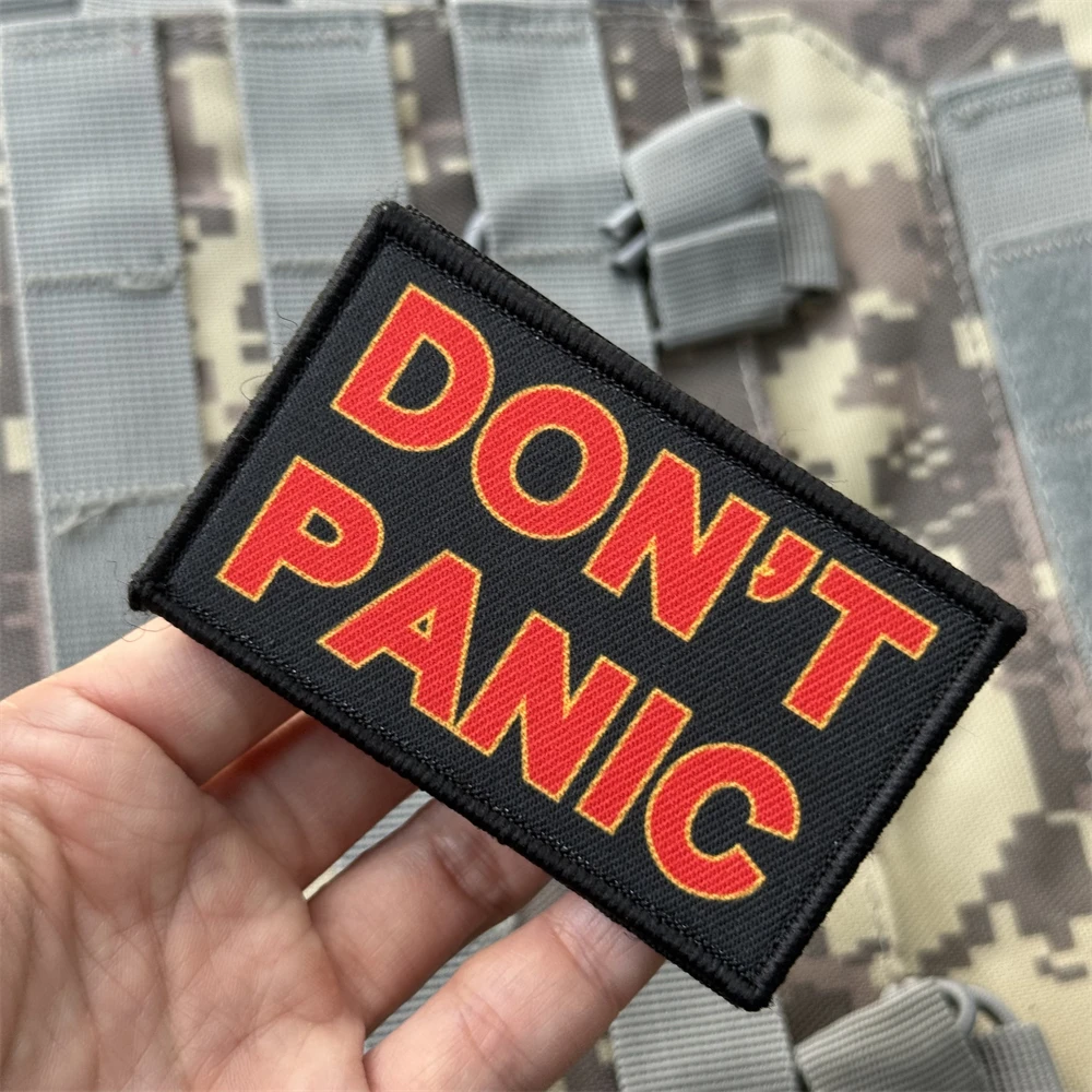 Parche "DON'T PANIC" – Insignia moral táctica MOLLE para ropa ripstop - imagen 4