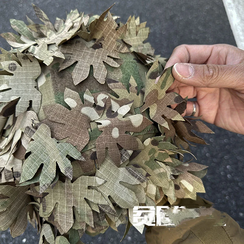 Funda táctica de casco high cut con camuflaje hoja corte láser