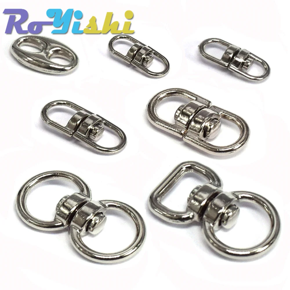 Ganchos giratorios metal plateado en pack de 10 unidades