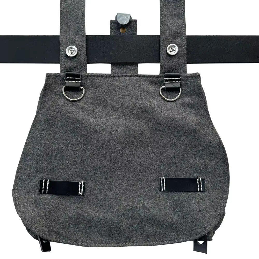 Kit correa en Y cuero vaca réplica WWII alemán – Bolsa pan + cinturón
