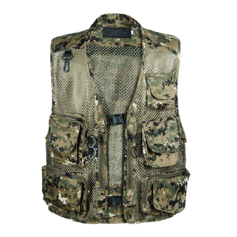 Chaleco de malla multibolsillos para hombre, vista frontal