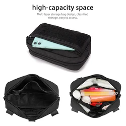 Bolsa táctica MOLLE doble cremallera capa reforzada para herramientas