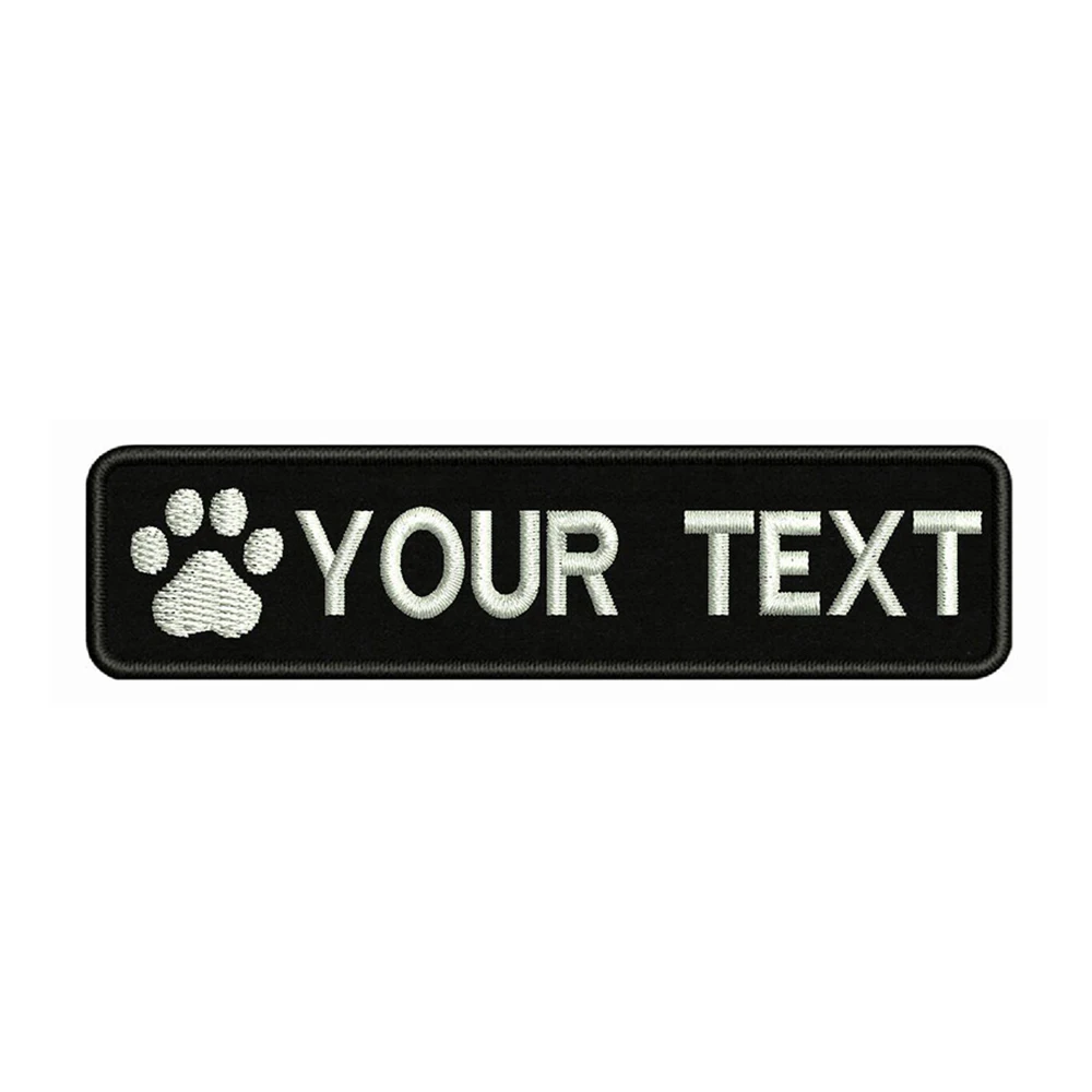 Parche bordado huella perro nombre personalizado – Identificación collar táctico - imagen 2