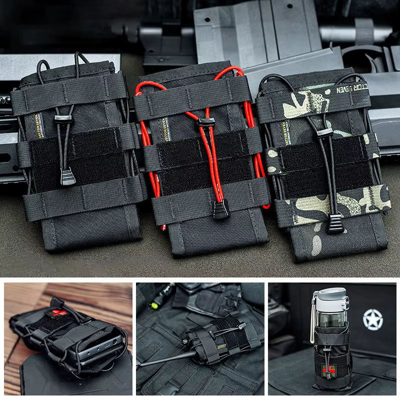 Funda radio MOLLE táctica con bolsa de agua para exteriores y móvil