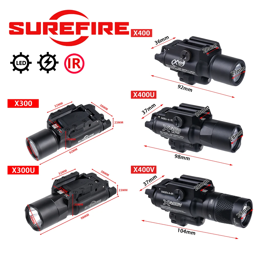 Linterna táctica Surefire X300 Ultra con láser verde/rojo y Picatinny - imagen 3