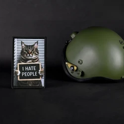 Parche táctico gato 'I Hate People' para mochila con gancho y bucle
