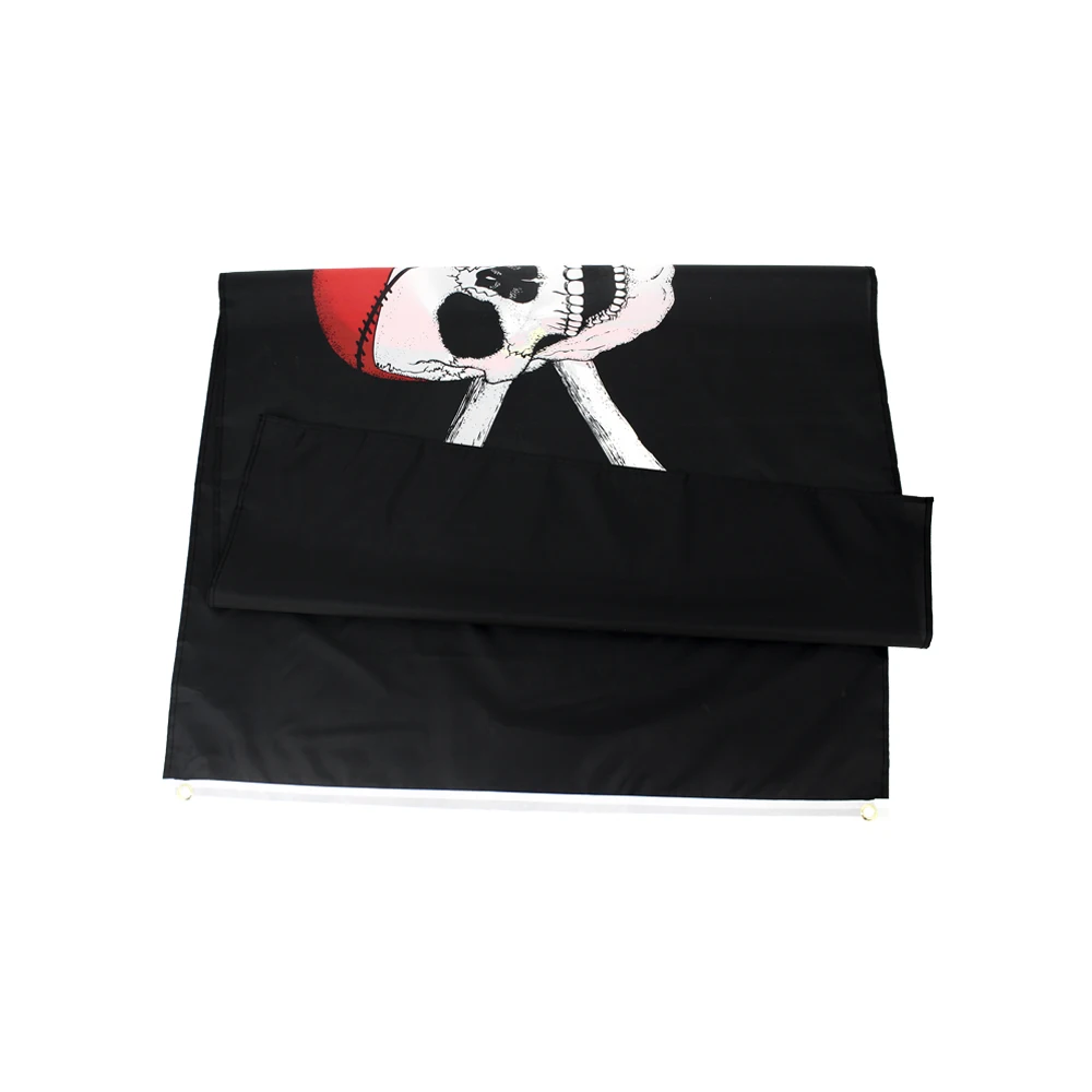 Bandera Jolly Roger calavera con pañuelo rojo para decoración - imagen 2