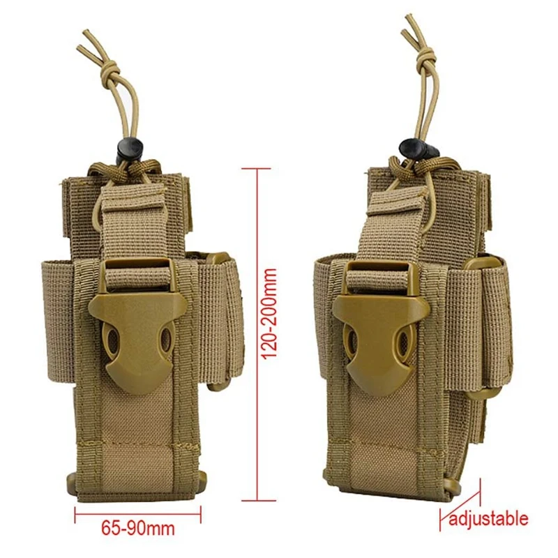 Bolsa táctica MOLLE ajustable para walkie talkie – riñonera de nailon