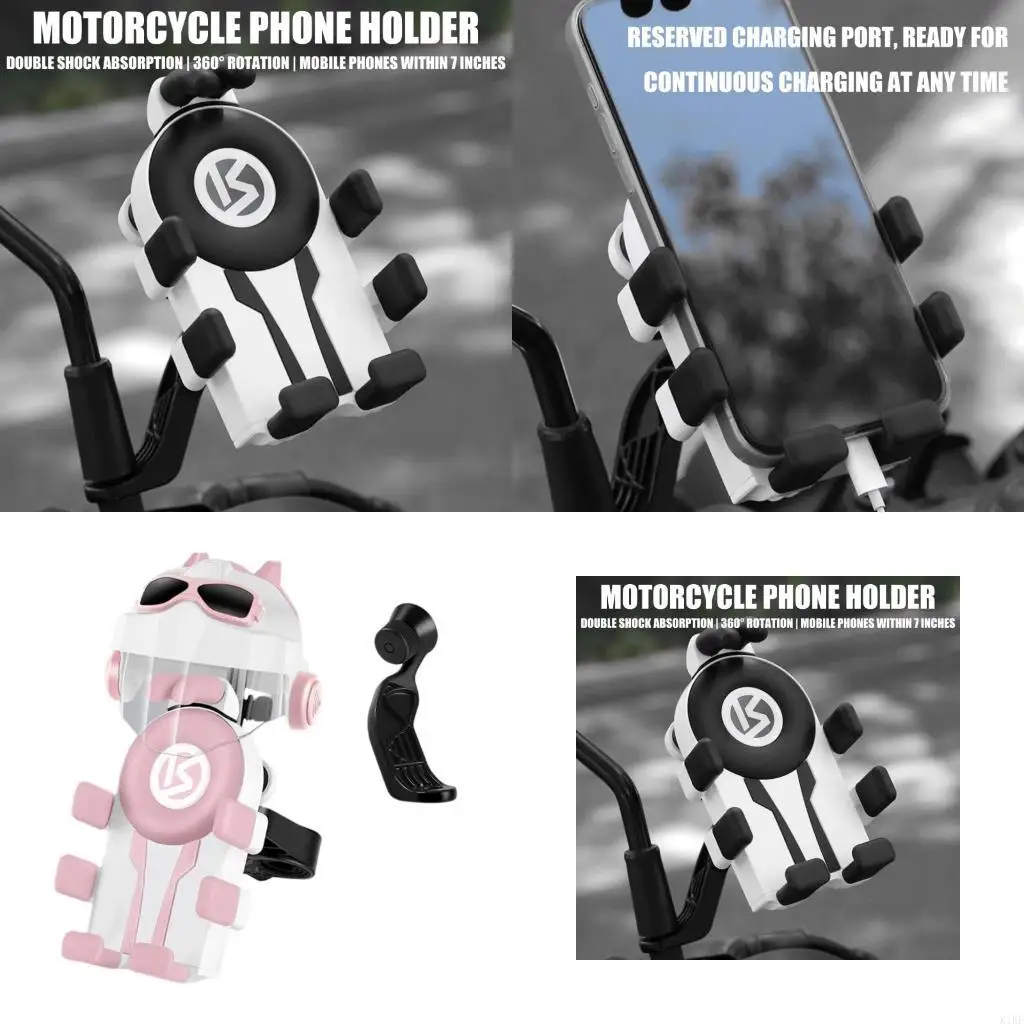 Soporte teléfono motocicleta impermeable con parasol para manillar - imagen 3