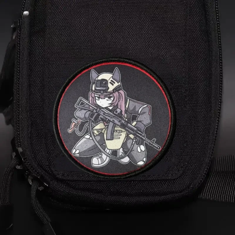 Parche de moral anime chica gato con velcro para mochila y ropa - imagen 5