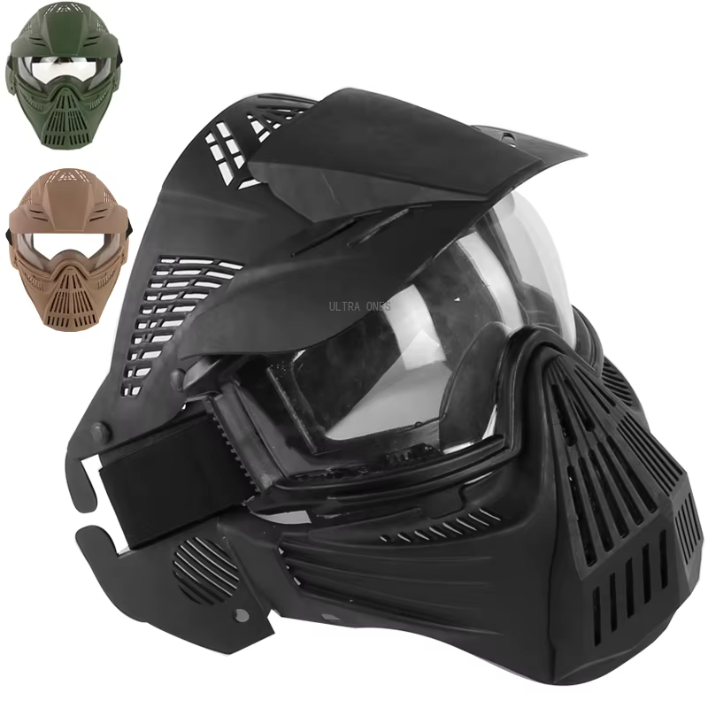 Máscara táctica con lente para airsoft y paintball, protección facial