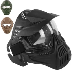 Máscara táctica con lente para airsoft y paintball, protección facial