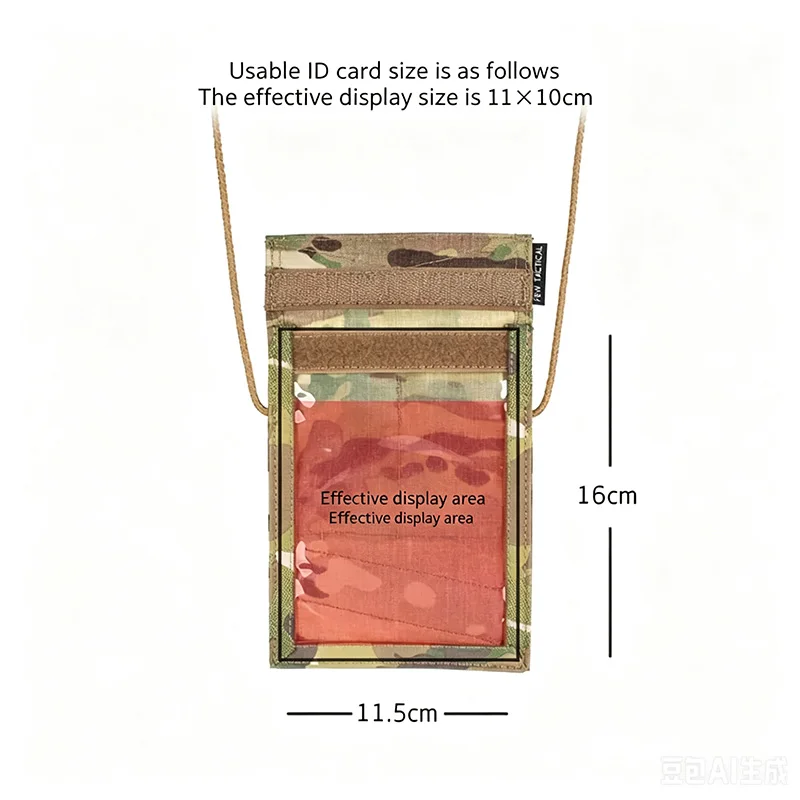 Porta documentos táctico camuflaje con cordón para cuello SS - imagen 3