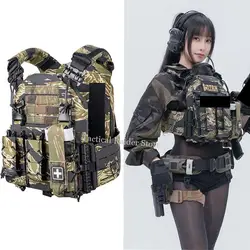 Chaleco táctico caza exterior Qpc2.0 juvenil para cuerpo pequeño