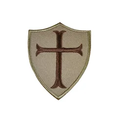 Parche táctico bordado cruz templaria, insignia militar para chaquetas