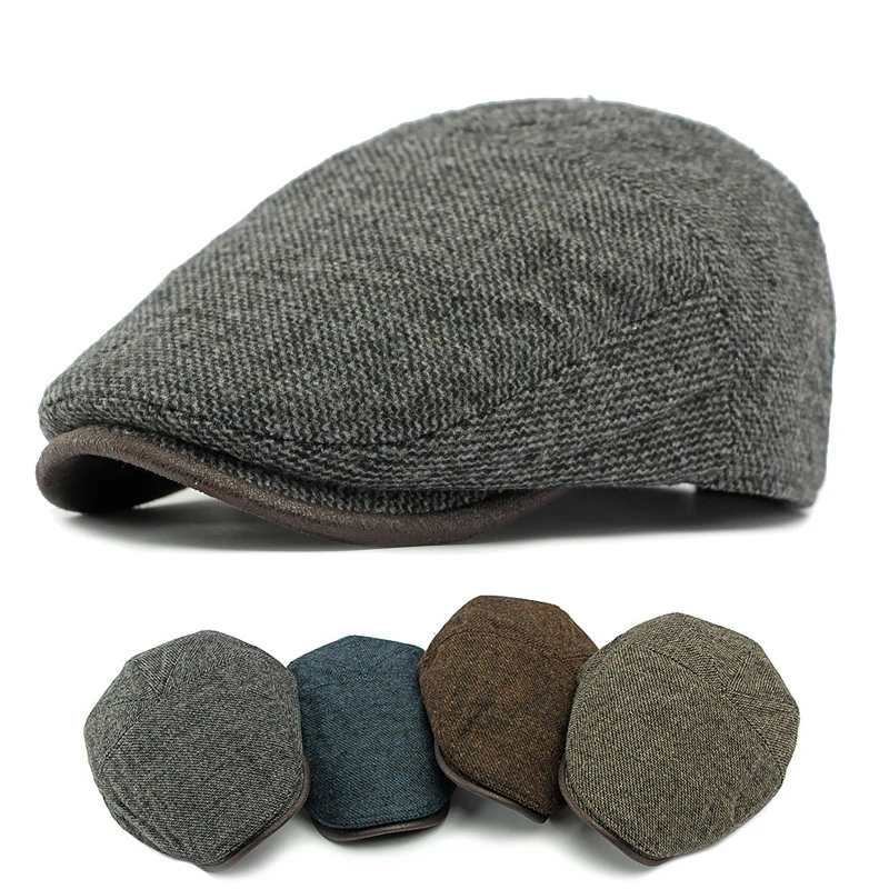 Gorra plana estilo newsboy de otoño-invierno con visera de pico de pato - imagen 4