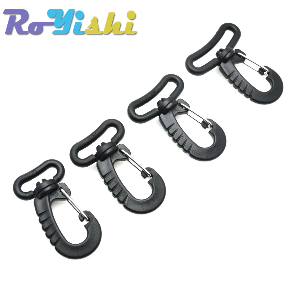 Mosquetón plástico giratorio negro MOLLE – Enganche rápido táctico - imagen 2
