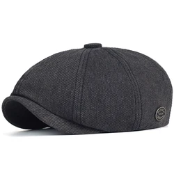 Gorra octogonal unisex de algodón liso estilo Gatsby