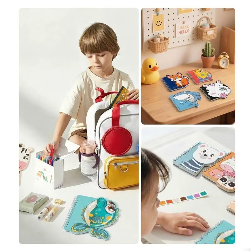 Cuaderno escolar encuadernación resistente diseños infantiles en color - imagen 3