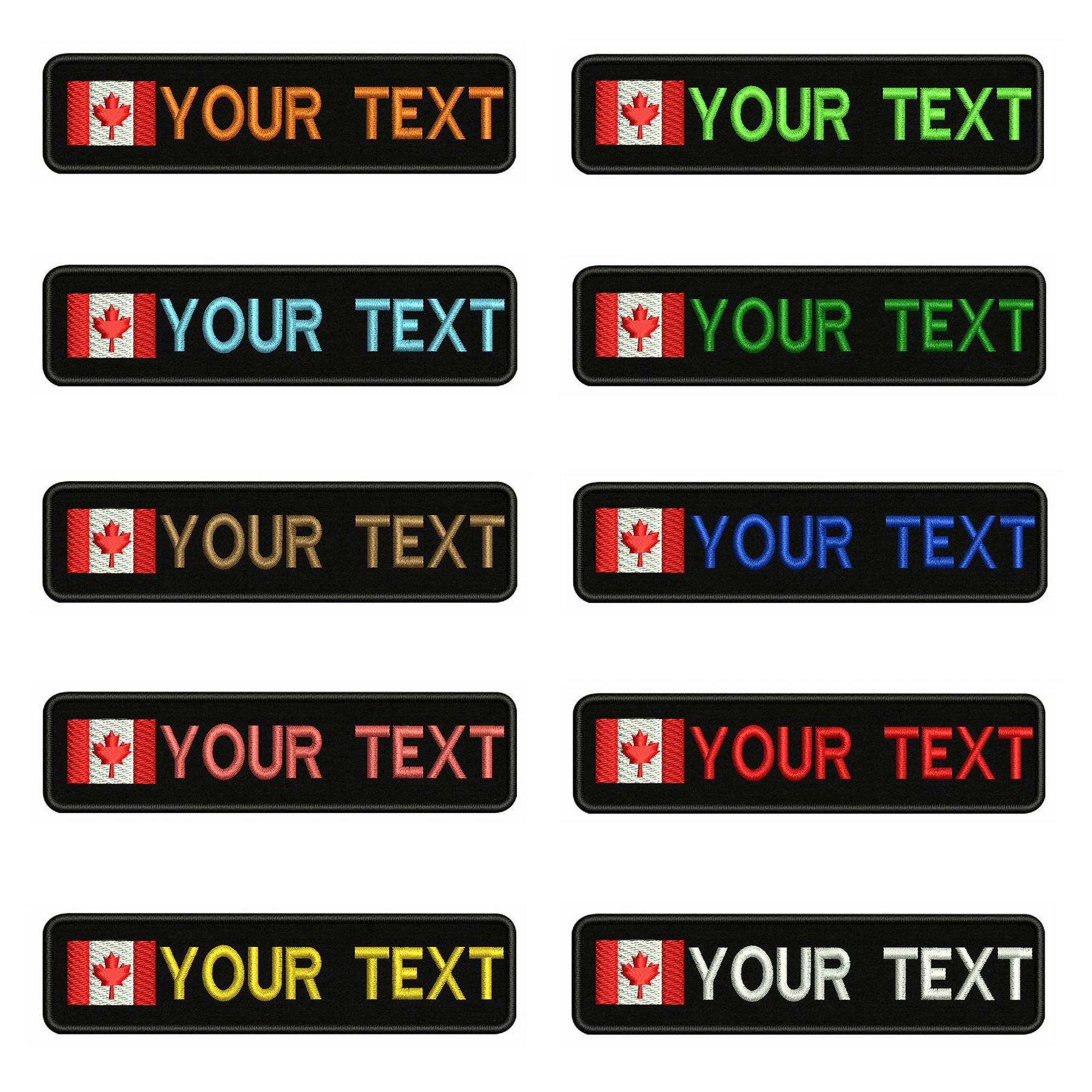 Parche bordado bandera canadiense personalizado con nombre - imagen 4